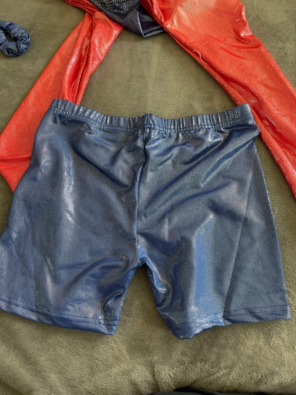 Gymnastics Leotard Long Sleeve Sparkly Cute Dance Outfit Matching Shorts Set nwt
